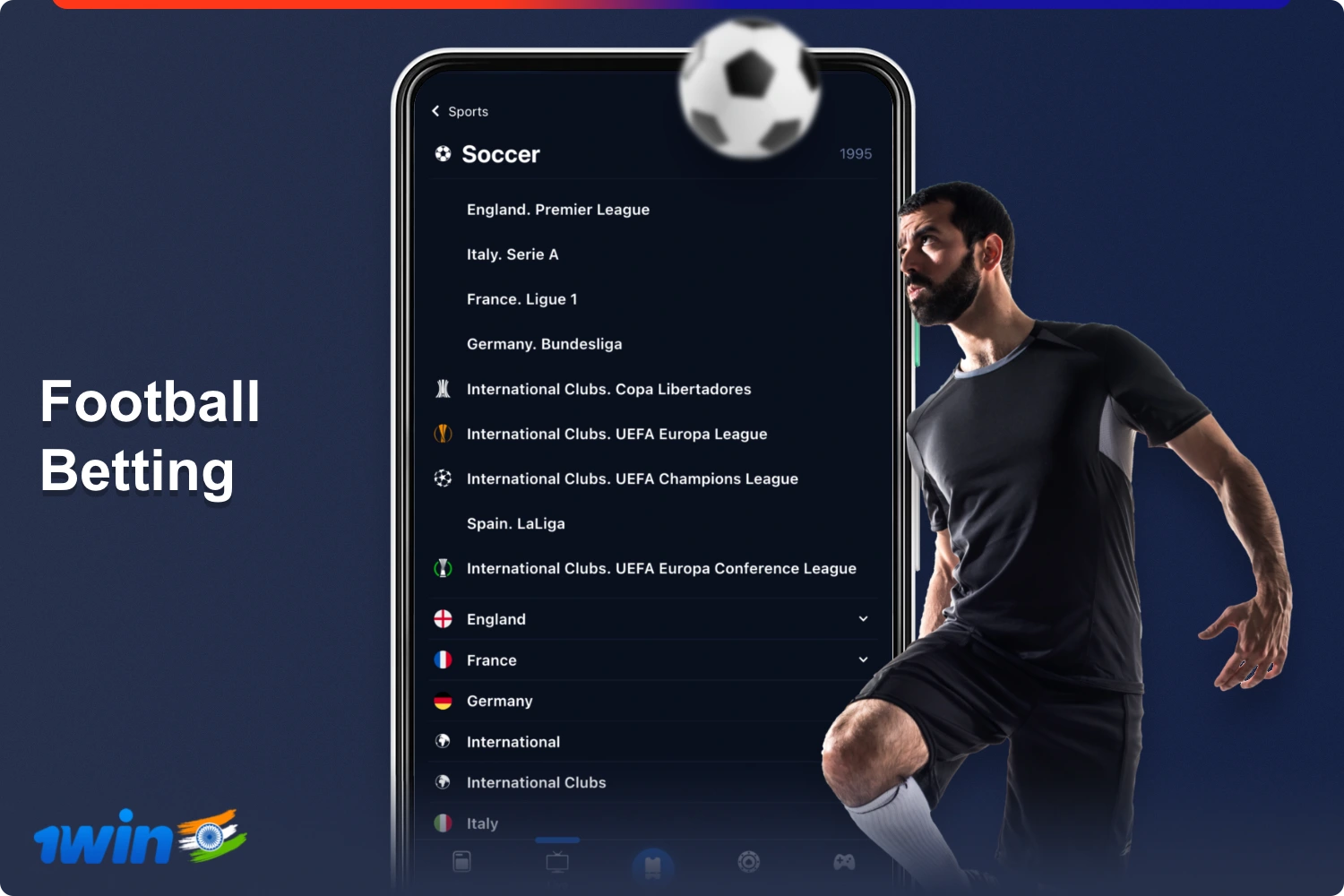 Football betting at 1win is available to all users from India who have registered and made a deposit