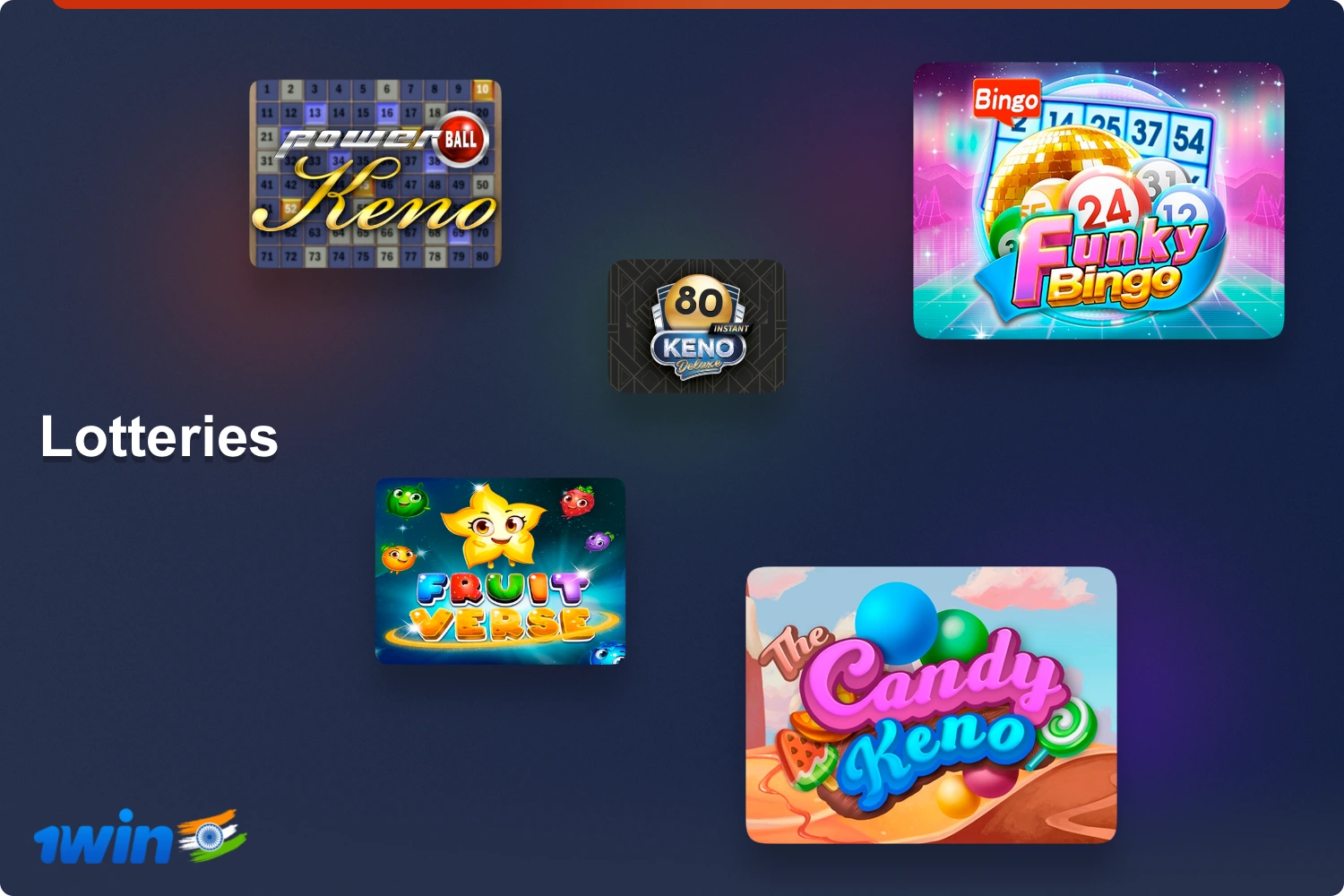 At the online casino 1win users from India are available to a variety of lottery options